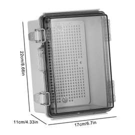 Junction Box Waterproof IP66, Surface-Mounted Distribution Box, ABS Electrical Connection Boxes, Outdoor Junction Box, Transparent Control Cabinet Outdoor with Wall Mounting Accessories and Lock, 220