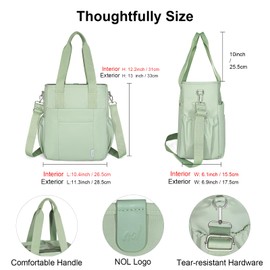 NOL Insulated Lunch Bag for Women, Large Spacious Lunch Tote Bag With Removable Adjustable Shoulder Strap with Multi Pockets,Leakproof Cooler Bag,Lightweight Nylon Waterproof Lunch Box For Work,Green