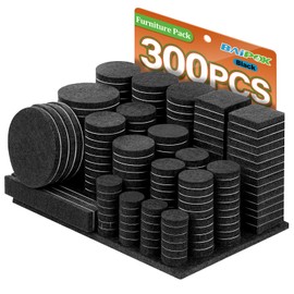 Furniture Pads 300 Pieces Felt Furniture Pads Premium Huge Pack, BAIPOK Self Adhesive Anti Scratch Floor Protectors for Desk Chair Legs and 60 Rubber Bumpers for Hardwood Tile Floor