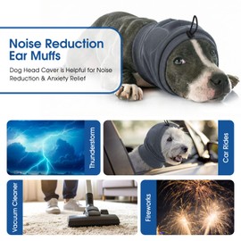 SUNFURA No Shake Ear Wraps for Dogs, Dog Ear Cover with SoundProof Pads