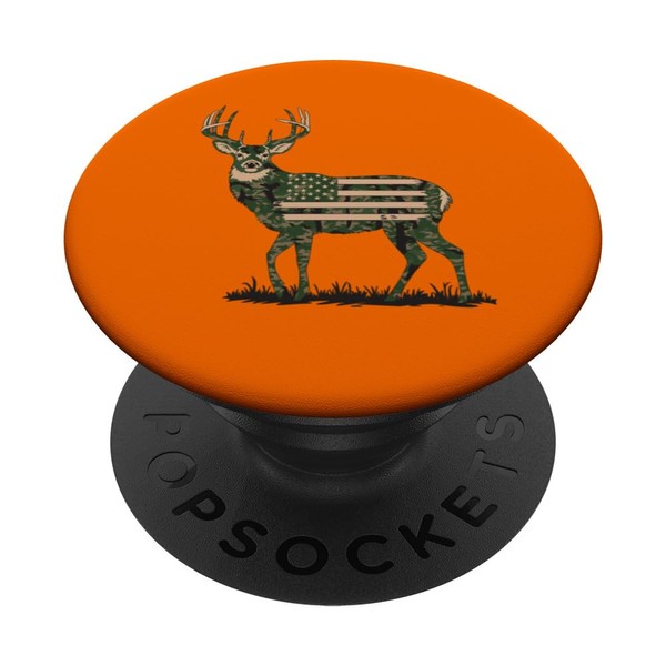 Orange Camo Deer American Flag Hunting Men Dad Deer Hunter