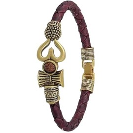 Imagine Mart Rudraksh Trishul Damru Designer Metal Bahubali Kada Bracelet for Men & Women(Color Brown)
