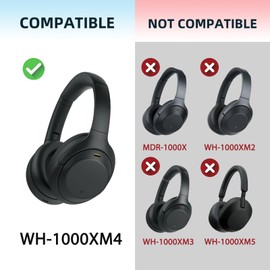 MusiDianTang Replacement Earpads for Sony WH-1000XM4 (WH1000XM4) Headphones, Ear Pads Cushions with Noise Isolation Foam, Added Thickness, Without Affecting Sensor(Navy Blue)
