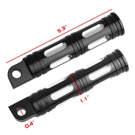 NTHREEAUTO Control Pegs, Edge Cut Passenger Shifter Footrest Compatible with Harley Sportster v rod Softail Road King Street Heritage Electra Glide