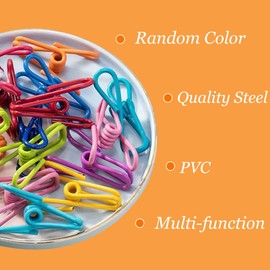 30 Pcs Chip Clips - 2 Inch Random Multi-Colored Waterproof Metal Clothes Pins for Bag, Food, Chips, Paper