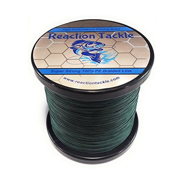 Reaction Tackle Braided Fishing Line Moss Green 80LB 500yd