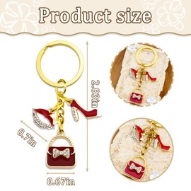 Lervuh Lip Gloss Keychain Lip Gloss Charm Keychain Easter Basket Stuffers Teen Girl Chapstick Holder Key Chain Red Lipstick Keychain Charms for Lip Gloss Chain