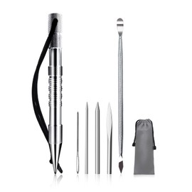 WILDAIR Marlin Spike with 6 Lacing Needles/Fids for Paracord or Leather Work Paracord FID Set Paracord Lacing Stitching Needles and Smoothing Tool