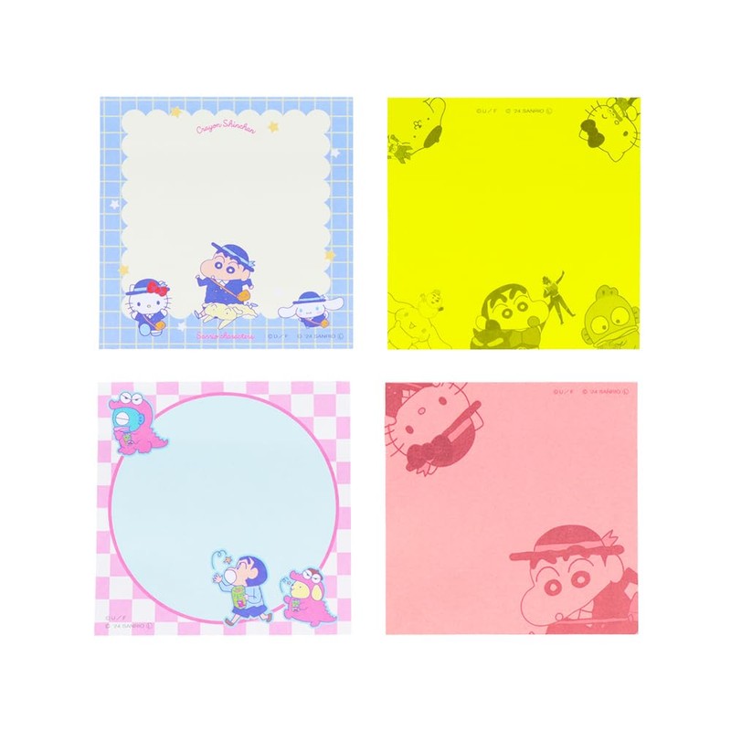 Sunstar Stationery Crayon Shin-chan x Sanrio Characters Sticky Notes Illustration