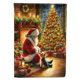Caroline's Treasures DAC4173GF Yorkshire Terrier Yorkie and Santa Claus Garden Flag Mailbox Flag Decorative Yard Flag Banner Outside Patio Artwork Yard Flower Beds, Garden Size, Multicolor