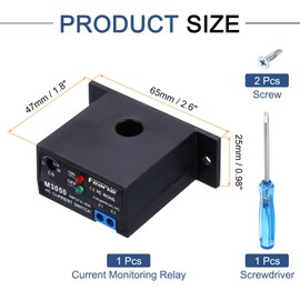 sourcing map Miniature Current Switch 0-30A Normally Open AC Current Sensing Switch Sensor Monitoring Relay, M3050