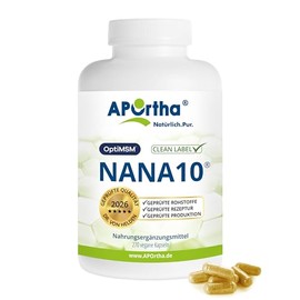 APOrtha NaNa10 270 Vegan Capsules, Dr. von Helden Formula with 10 Components, with Vitamin C and Magnesium and L-Glycine, 270 Capsules for 30 Days, Gluten Free, Allergy-Free, Lactose Free