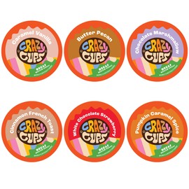 Crazy Cups Decaf Variety Pack, Hot Or Iced Coffee Pods Variety With Decaf Flavored Coffee Pods For Keurig K Cups Machines, 72 Count