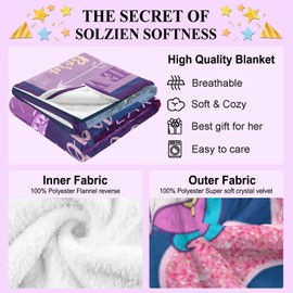 Solzien 1 Year Old Girl Birthday Gift Blanket 50"x40", Gifts for 1/one Year Old Girl, one Year Old Girl Birthday Gifts, 1st Birthday Girl Gifts, First Birthday Gift Ideas, 1 Year Old Girl Gifts