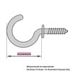 Pack Of 20 Cup Hook 25Mm To Shoulder Total Length