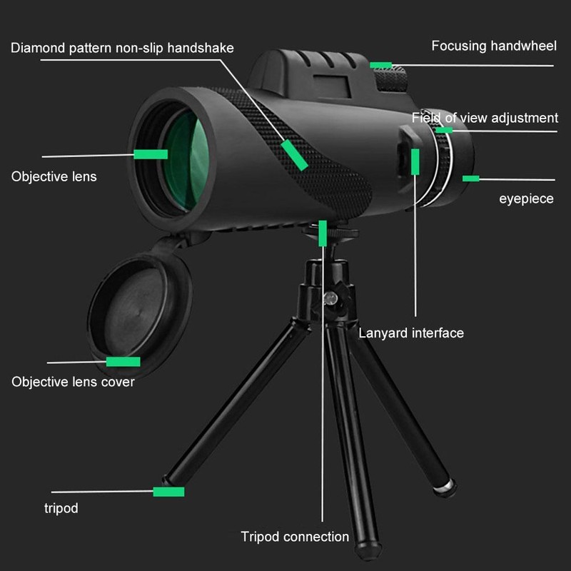 Monocular Telescope 40X60 High Power HD Monocular Telescope with Smartphone