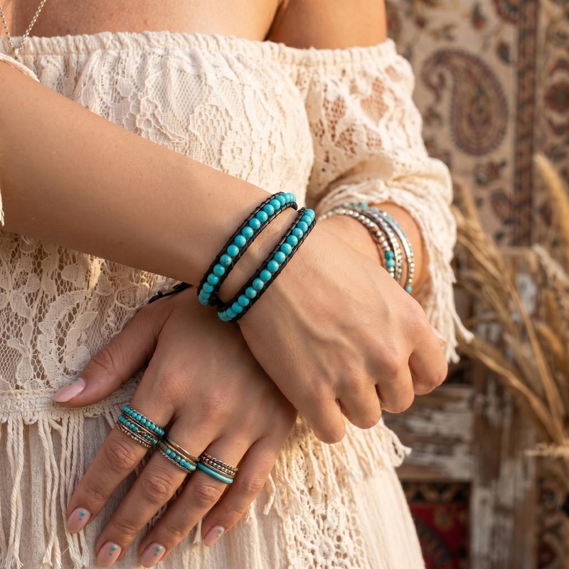 ZILENIU Turquoise Bracelet for Women Men
