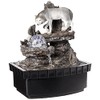 OK Lighting 10.25" H Wolf Table Fountain, Black