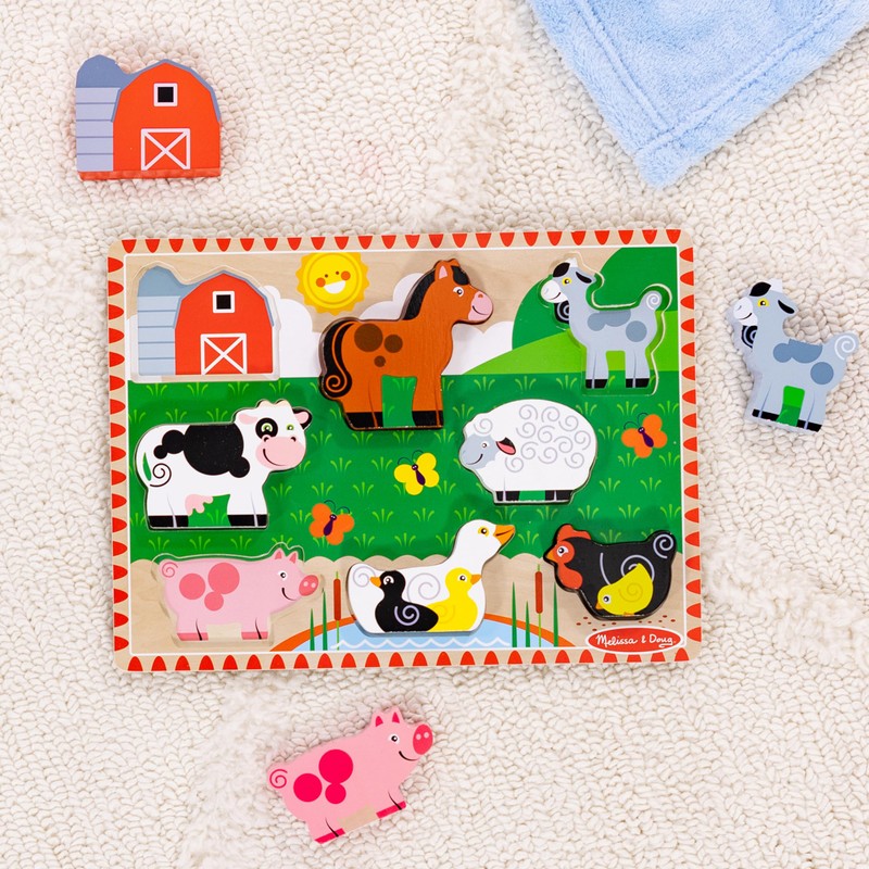 Melissa & Doug Farm Wooden Chunky Puzzle (8 pcs) -