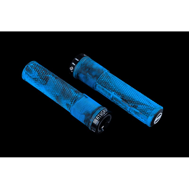 DMR Deathgrip 2 Flangeless Handlebar Grips (Blue Marble, Thin)