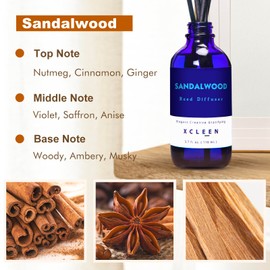 Xcleen Sandalwood Scented Reed Diffuser Set - Home Fragrance Aromatherapy Gift for Christmas Room Decor