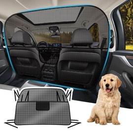 Automiim Dog Car Barrier Behind Front Seat, 61.4" Wide Car Pet Barrier One-Piece Design, Dog Car Divider Back Seat Barrier for Full-Sized SUV, Large Car and Pickup