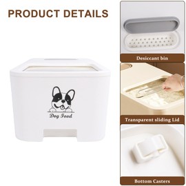 Brabtod 10Lbs Dog Food Storage Container,Pet Food Container with Rolling Wheels & Sliding Lid,BPA Free Plastic Storage Bin For Dog Food Kibble with Measuaring Cups-Rodent proof