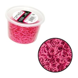 Amelia Beauty Products Amelia Beauty | 1000 coleteros de goma rosa de 1,27 cm | Fabricados en EE. UU. | Ideales para coletas, trenzas y barbas | Fijac