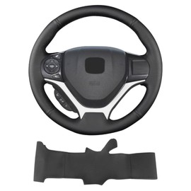 Yeolpise - Funda para volante con piel de microfibra para Honda Civic Sport 2015/Civic Tourer 2014/Civic Sedan Gas Natural Hybrid 2013/Civic Si Sedan Coupe Hybrid HF Coupe 2012