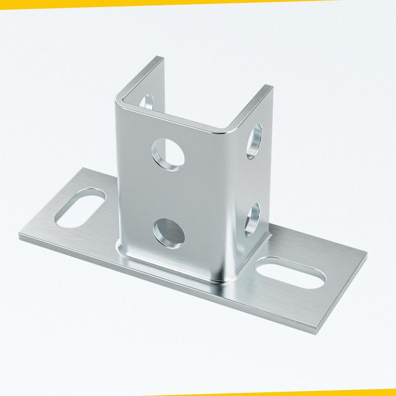 4 Pack U Post Base for 1-5/8" Single Strut Channel,