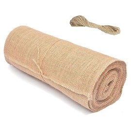 YQkangzhu Natural Burlap Tree Wrap Rolls, 157 x 13.8in Fabric Winter Tree Trunk Guards Protector Wraps, Gardening Antifreeze Protection Bandage, Jute Cloth Covers to Keep Plants Bark Warm Moisturizing