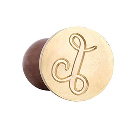 Mceal Wax Seal Stamp, Brass Seal with Wooden Handle, 30mm Big Stamp, Calligr. Letter L