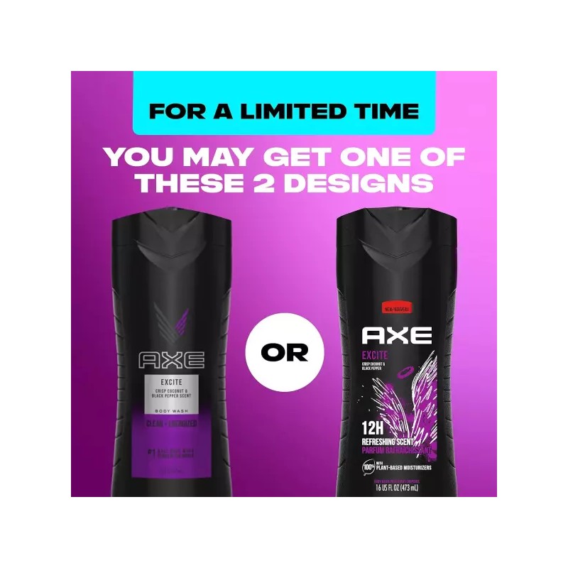 AXE 바디 워시 12시간 상쾌한 향으로 바삭한 코코넛과 블랙 페퍼
