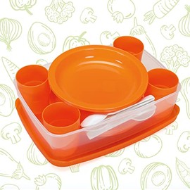 Picnic Set for 4 People, 25 Pieces, Reusable, Shatterproof, Camping and Parties, 100% Made in Italy, 0% BPA