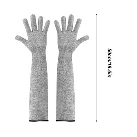 Jiujuda9 Pack of 2 Cut Protection Gloves Kitchen 55 cm Protective Gloves Cut Resistant Garden Gloves Women Men 5 Anti-Cut Sleeves Cut Resistant Chain Glove Carving Gloves Work Gloves