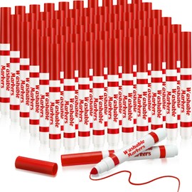 Janlaugh 60 Pcs Red Washable Markers Bulk Coloring Broad Line Markers for Kids Conical Tip Red Drawing Pens for Classroom Back to School Travel Art Baby Shower Gender Reveal Supplies, Ages 6+
