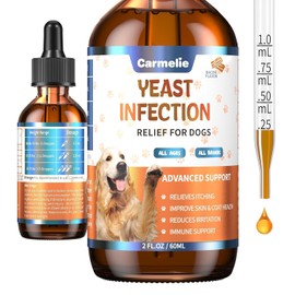 Carmelie Alivio Natural De Levadura para Perros, Promueve Un Alivio Saludable De La Picazón, Cuidado De Las Molestias De Oído En Perros, Alivio De La Picazón En Perros, Apoyo para Alergias, Alivio De