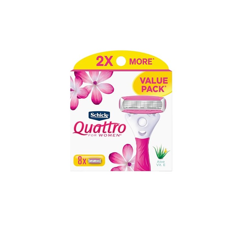Schick Quattro Womens Razor for Shaving Refllls, Razors for Women