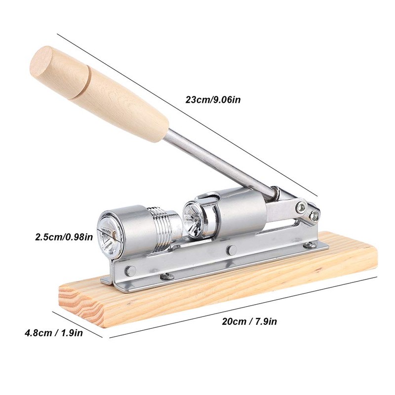 VIFERR Stainless Steel Nutcracker Mechanical Nutcracker Nut Opener with Wood