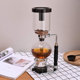 LUEUR Siphon Coffee Maker, Vacuum Coffee Brewer, Heat-Resistant 5-Cup Glass Siphon Coffee Maker with Reusable Cloth Filter, Hot Tea Maker for Home, Household and Office