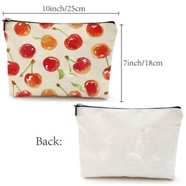 CREATCABIN Cherry Make Up Bags for Women Travel Cosmetic Bag Zip Bag Tool Multipurpose Pencil Case Toiletry Bag Storage Bag Organiser for Employees Workers 25 x 18 cm