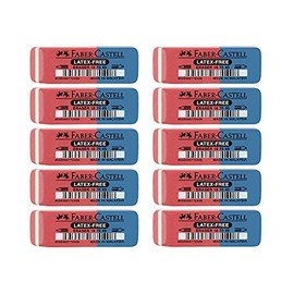 FABER-CASTELL 205001 Latex Free Ink/Lead Eraser 187040 Pack of 10