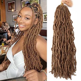 7 Packs Soft Locs Crochet Hair 24 Inch Pre Looped Wavy Goddess Locs Crochet Braids for Natural Butterfly Crochet Hair for Black Women (24 inch(pack of 7), 27#)