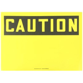 Accuform MRBH606VS Adhesive Vinyl Safety Sign, Legend "Caution (Blank)", 10" Length x 14" Width x 0.004" Thickness, Black on Yellow