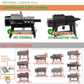 PB1285KC Combo Grill Replacement Parts, Flame Broiler Slide Cover & Bottom for Pit Boss Accessories, Pitboss Heat Deflector Diffuser for Pit Boss Platinum KC Combo/Charleston 1020 Combo Pellet Smoker