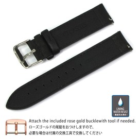 CASSIS Type DW U0029169 Cowhide Leather Watch Strap Back Waterproof Material for Daniel Wellington 1.6 inches (40 mm) Replacement Tool Included, Black