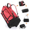 Vomgomfom 86L Collapsible Wheeled Luggage With Removable Backpack Straps,Waterproof Rolling