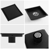 Heaorld Square Shower Drain, 6 Inch Shower Floor Drain Kit