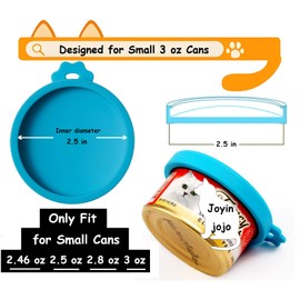 Joyinjojo Cat Food Can Lids with Cat Food Spoon, 4 Pack Small Silicone Pet Food Can Covers Lids for Cat Food Cans 3 oz, Multi-Functional Cat Spoon Can Opener Spatula for Canned Wet Food
