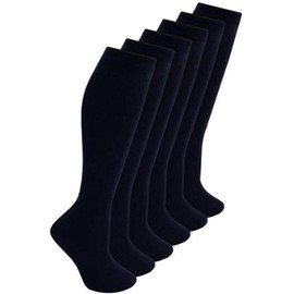 Cozy Flair 6 Pairs Knee High Cotton Rich School Socks - Durable & Comfortable Knee High Socks for Girls - Ideal Knee High Socks for Women for All Seasons